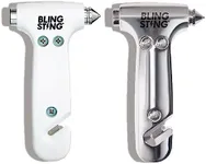 BLINGSTING Glammer Safety Hammer - Emergency Automotive Escape Hammer Tool, Seat Belt Cutter & Car Window Break Tool - White & Silver, 2 Count