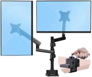 StarTech.com Desk Mount Dual Monitor Arm, Height Adjustable Mount for 2X VESA Displays up to 32" (17.6lb/8kg), Mechanical Spring
