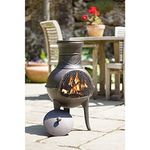 La Hacienda Clifton Steel Chimenea Garden Patio Heater Log Burner - Pewter