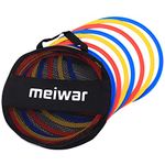 meiwar Coordination Rings - Agility Rings for Training in Sports Football, Athletics or Dogs and Fitness Hoop with Bag Multicolor