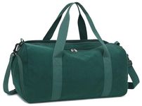 Duffle Bag for Gym Sports Women Girls Workout Travel Bag Weekender with Shoe Compartment and Wet Pocket, Corduroy-dark green, L, Duffle Bag