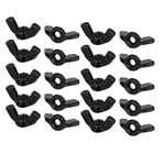 uxcell M3 Female Wing Nuts Carbon Steel Zinc Plated Fasteners Parts Hurrican Screws Cymbals Butterfly Nut Black 20pcs