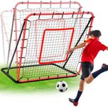 Soccer Rebounder Net & Soccer Training Equipment - 4x4 FT Adjustable Rebound Board for Precision Passing, Shooting, First Touch, and Ball Control Drills for Kids, Teens & Adults