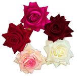 Tia Crafts Multi Colour Fabric Rose Flower Hair Clip For Women (Pack Of 5)