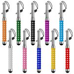 iSOUL Multicolor 10 Pack Stylus Pen Bling Capacitive Touch Pens with Anti Dust Plug Cap for All Touch Screen iPhone iPad, iPad 10.2 inch 2020 (8th Gen), Mini Pro Galaxy Note Tab Nexus One Plus Tablets