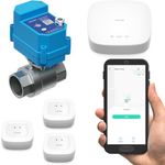 YOLINK LoRa Smart Water Leak Protection System, Including 1/2" Commercial Grade Smart Motorized Stainless Steel Valve, (3) Water Leak Sensors, Hub: Up to 1/4-Mile Range, IFTTT, Alexa, Home Assistant