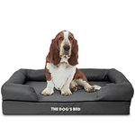 The Dog’s Bed, Orthopaedic Memory Foam Waterproof Dog Bed, Grey with Black Trim, Eases Pet Arthritis & Hip Dysplasia Pain, Therapeutic & Supportive, Washable Oxford Fabric Cover