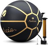 Fantecia Basketball Ball Size 5 for Youth, Outdoor Indoor 27.5 Basketball (Black Gold)