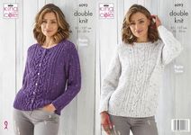 King Cole Womens Knitting Pattern Double Knit Raglan Cardigan & Sweater (6092)