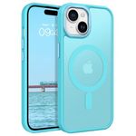 BENTOBEN Compatible with iPhone 15 Plus Case, Translucent Matte Slim Shockproof Magnetic Phone case [Compatible with MagSafe] Women Men Girl Boy Protective Cover for iPhone 15 Plus, Teal Blue