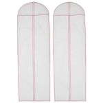 2Pack Wedding Dress Bags , 180cm/70.8inch Non-woven Bridal Dress Cover Storage Bag with Zips Long Full length Breathable Garment Bags Covers for Long Dress Dance Costumes Suits Coat , Pack of 2