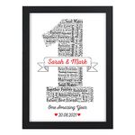 One Amazing Year 1st Wedding Anniversary Gifts for Husband, Wife, Son, Daughter, Couples - Personalised 1st First Wedding Anniversary Print Gifts - Paper Wedding Anniversary - One Year Married
