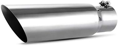 AUTOSAVER88 2.75 Inch Inlet Exhaust Tip, 2.75" Inlet 3.5" Outlet 12" Overall Length Stainless Steel Exhaust Tail Tip for 2 3/4 Inch Outside Diameter Tailpipe, Chrome-Plated, Slant Angle Cut, Bolt-On