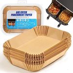 Air Fryer Liners Disposable for Ninja Airfryer: 125pcs 8.7x5.5" Rectangle Parchment Paper for Air Fryer Dual Basket Ninja DZ201 DZ401 Foodi 8Qt and Above Air Fryer liner Accessories