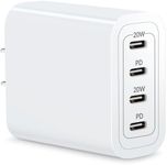 Type C Charger Block, 20W 4-Port USB C Wall Charger Plug PD Power Adapter USB C Fast Charging for iPhone 16 15 14 13 12 11 Pro Max, iPad, Galaxy S24 S23, Pixel 9 8, LG, Tablet, Android Phones