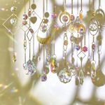 ORIGACH 9 Pcs Crystals Suncatcher Kits, Sun Catchers Prism Hanging DIY Crafts with Chain Pendant Ornament Crystal Balls for Window Home Garden Party Wedding Decoration