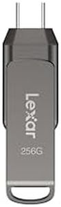 Lexar 256GB JumpDrive Dual Drive D400 USB 3.2 Type-C & Type-A Flash Drive for Storage Expansion, Photo Back-up for iPhone 15, Up to 130MB/s, Metal Housing & Swivel Design, Titanium (LJDD400256G-BNQNU)