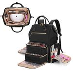 BAFASO Nail Polish Organiser Backpack Holds 56 Bottles and a Nail Lamp, Nail Polish Bag with 2 Removable Pouches and Tools Storage Sections (Patented Design), Black