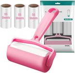 Liulbaod Lint Roller for Pet Hair - Extra Sticky Lint Remover with Cover, Dog Cat Hair Removal Tool, 4 Refills + 1 Handle, Mega Value Set 220 Sheets