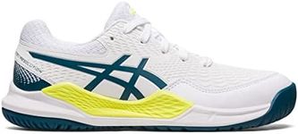 ASICS Kid's Gel-Resolution 9 Grade School Tennis Shoes, 1, White/RESTFUL Teal