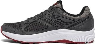 Saucony Men's Cohesion 14 Running Shoe, Charcoal/Red, 10.5 M US
