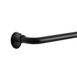 Eclipse Clinton Curtain Rods, Black Out Curtain Rod, 5/8 Inch Blackout Wrap Around Adjustable Curtain Rod, Curtain Rods For Windows 28 to 48 Inch, Matte Black Curtain Rod