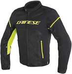 Dainese Air Frame D1 Tex Jacket, Windproof Motorcycle Jacket, Men, Black/White/Fluo-Red, 54
