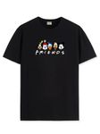 ADRO T Shirts for Boys & Girls | Friends Printed T-Shirt | Ages 3-14 | 100% Cotton Round Neck Tshirt for Boys |KRN-L2-FRIEND-BL-13-14Y Black