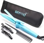 Professional Series Hair Curling Iron 1 Inch & Bonus Travel Pouch by SKYPRO | Small Curling Iron for Short Hair | Perfect Mid-Length Ceramic Curling Iron Barrel & Firm Clamp for All Hair Textures