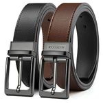 CHAOREN Reversible Belts Men - 1 3/8" Dress Leather Belts for Men - Two Styles in One Belt