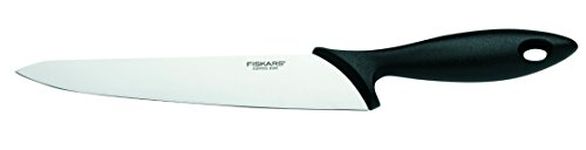 FISKARS Essential Kitchen Knife 21cm, Designed in Finland – Japanese Stainless Steel Chef Knife with Soft Grip Handle, Cooking Knife for Slicing, Chopping and Food Preparation