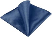 Allegra K Men's Pocket Squares Handkerchiefs Solid Color for Wedding Party One Size Navy blue