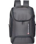 Swiss Military Grey Brown Laptop Backpack | Fits up to 15.6 Inch Laptop | USB and C Type Charging Port | 21 Liters