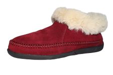 PEDOQU Womens slippers CowSuede Upper Sheepskin Insole Lining Ankle Moccasin Boots Slippers Memory Foam Indoor Outdoor (Burgundy, Adult, Women, 6, Numeric, US Footwear Size System, Medium)