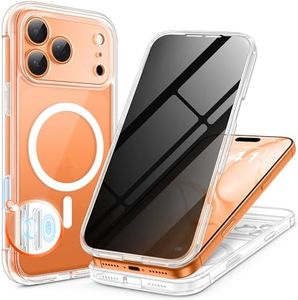 BERFY for iPhone 17 Pro Max Case, Compatible with MagSafe, Built-in Privacy Screen Protector, Camera Protection, Shockproof Full Body Phone Case 6.9", Clear