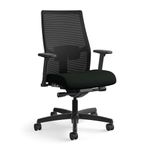 HON Ignition 2.0 Mid-Back Adjustable Lumbar Work Chair - Black Mesh Computer Chair for Office Desk, Black Fabric (HONI2M2AMLC10TK)
