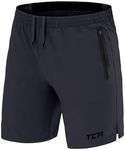 TCA Elite Tech Lightweight Mens Running Shorts Men Gym Shorts with Zip Pockets - Smoke Grey, XXXL