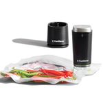 FoodSaver Handheld Vacuum Sealer with 2 Quart-Sized (946 mL) Zipper Bags and Charging Base | Cordless | V1100 | Black