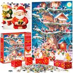 Advent Puzzle Calendar 2024 for Kids and Adults, 24 Days Christmas Countdown Calendars, Christmas Gifts for Boys Girls,1008 Pieces Christmas Puzzle in 24 Boxes,Christmas Elfs(27.56 x 19.68 Inch)