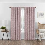 ECLIPSE ABZ Nora Botanical Rod Pocket Curtains for Bedroom, Single Panel, 50" x 95", Rose