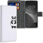 kwmobile Wallet Case Compatible with Google Pixel 4a Case for Phone - Wallet Panda Black/Green/White