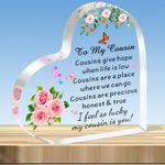 JMIMO Cousin Gifts Acrylic Heart Cousin Christmas Birthday Presents Keepsake Cousins Give Hope When Life Is Low