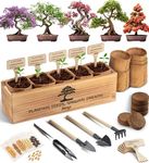 Avergo Bonsai Tree Kit – 5X Unique Japanese Bonzai Trees | Complete Indoor Bonsai Starter Kit for Growing Bonsai Plants with Tools & Planters – Gardening Gifts for Women & Men