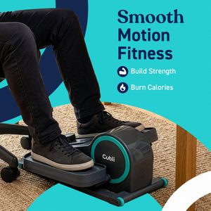 Cubii Go Under Desk Elliptical Trainer – Aqua, LCD Tracker, Adjustable Resistance