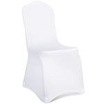 Babenest Spandex Chair Covers, 50PCS Upgraded Stretch Washable Fitted Banquet Chair Slipcovers, Universal Elastic Dining Room Chair Protector for Party, Wedding, Celebration, Holiday (White)