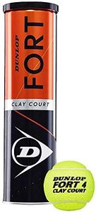 DUNLOP Tennis Ball Fort Clay Court – The Pro on The Clay Court (1 x 4 Tin), Yellow