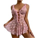 AMhomely Sexy Lingerie for Women Sheer Nightdress Sexy Underwear One Piece Ruffle See Through Chemise Female Naughty Lingerie Nightwear Suits