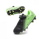 Boys Football Boots Shoes Kids Girls FG/AG Soccer Athletics Training Sport Running Shoes Profession Competition Teenager Indoor Outdoor Cleats Sneakers for Unisex Black Green EU37 Convert 4UK