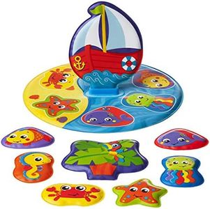 Playgro Puzzle de Baño, 9 Piezas, Con Animales Multicolores, Desde los 6 Meses, Sin BPA, Dimensiones: 25 x 25 cm, Floaty Boat Bath Puzzle, Multicolor, 40172