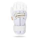 Franklin Sports Baseball Hand + Wrist Guard - PRT LG Series Adult Hand + Wrist Protector for Batting - Protective Hand, Wrist Shield - Right + Left Hand Hitters - White + Gold - One Size - Adult